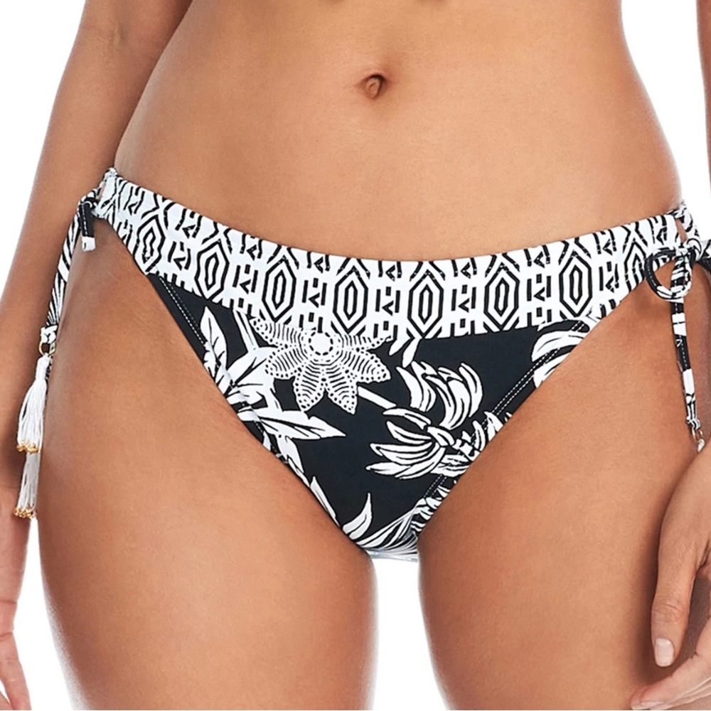 NEW Bleu Rod Beattie Black and White Floral Bikini Bottom size 6